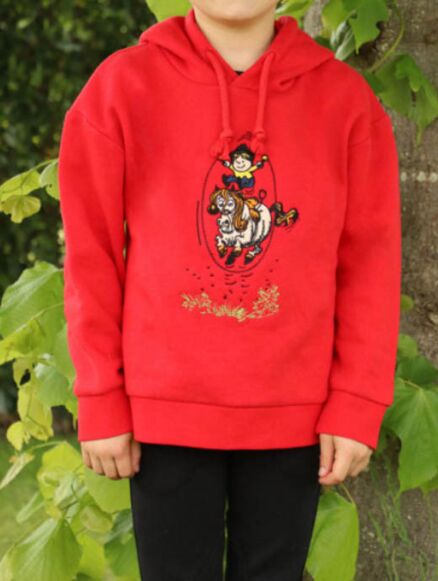 Hy Equestrian Thelwell Collection Children’s Badge Hoodie Red