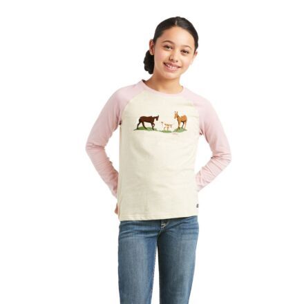 Ariat Youth Pasture Tee Oatmeal/Heather Ash 