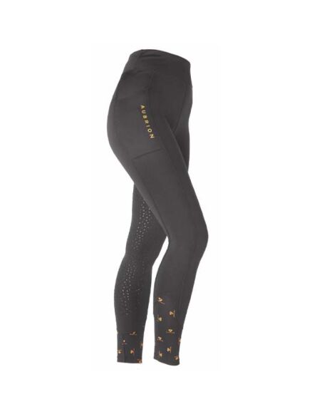 Shires Aubrion Porter Winter Riding Tights Black 