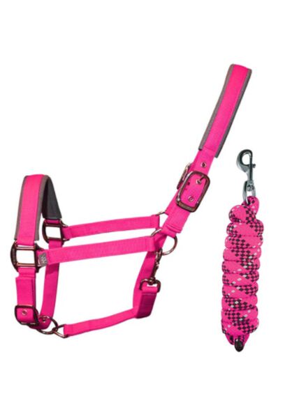 Woof Wear Contour Head Collar & Lead Rope- Berry