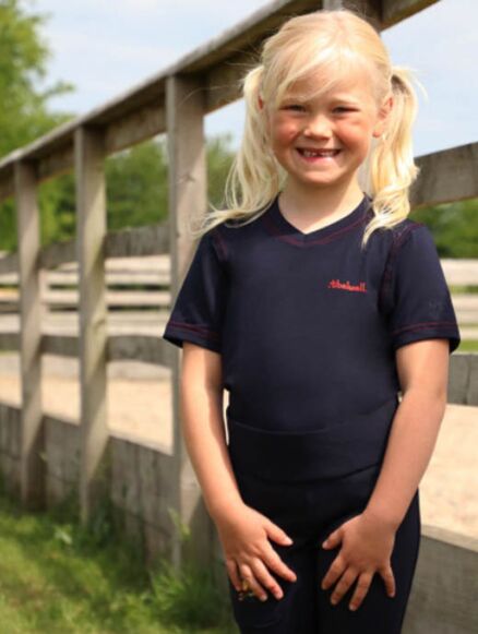 Hy Equestrian Thelwell Collection Children's T-Shirt Navy/Red