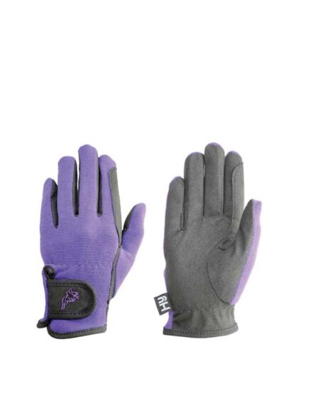 Hy5 Children's Every Day Two Tone Riding Gloves Black/Purple